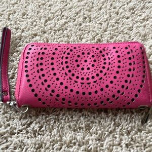 Pink summer wallet/ wristlet, boutique